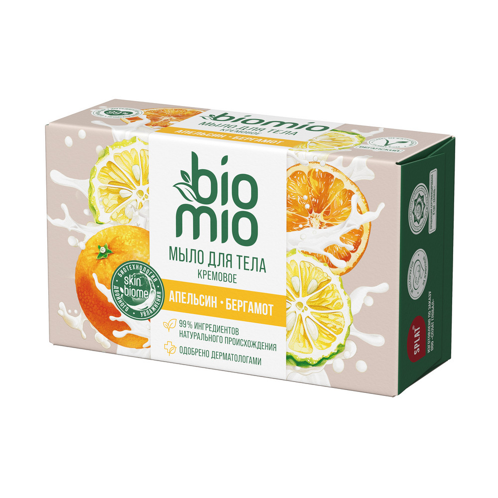BIO MIO 140г Body Cream Bar Soap кремовое мыло для тела Апельсин и Бергамот