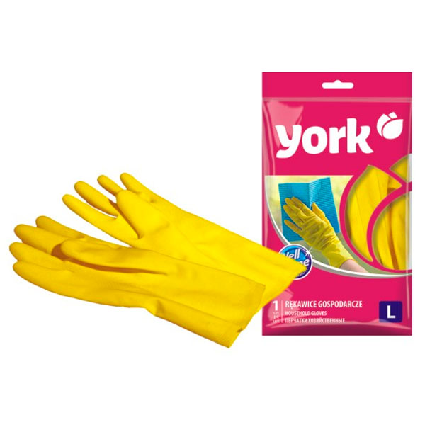 Перчатки хозяйственные YORK большие резиновые L