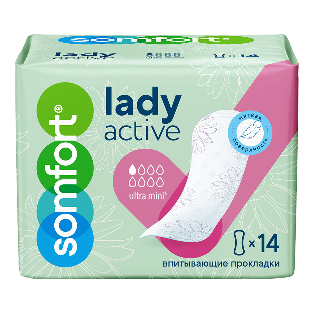 Прокладки урологические SOMFORT Lady Active 14шт Ultra Mini
