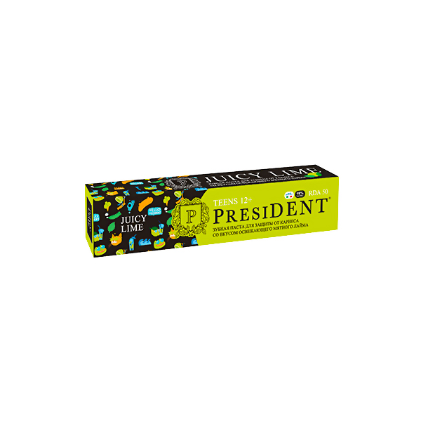 Зубная паста PRESIDENT 70г Juicy lime 12+