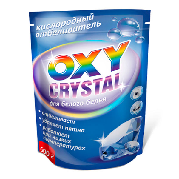 Отбеливатель Oxy crystal 600г Кислородный для белого белья 