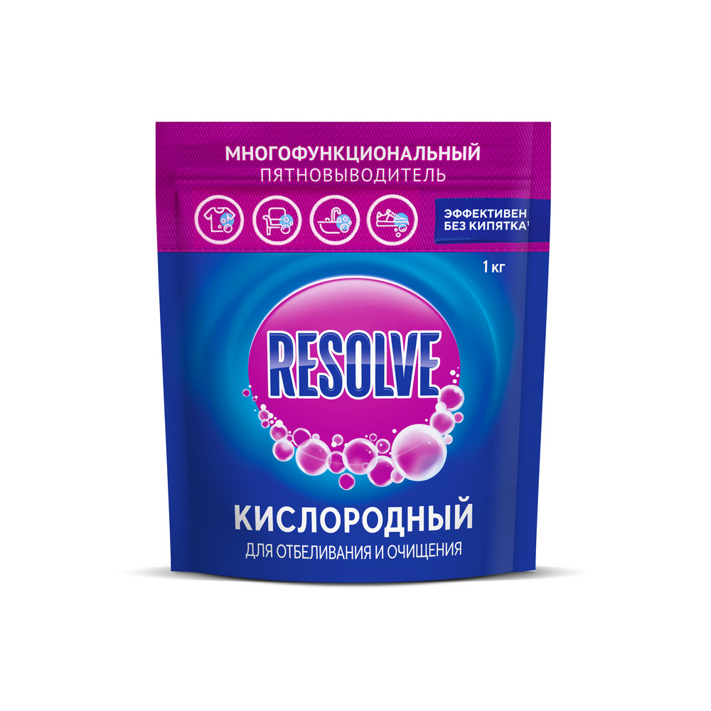 Отбеливатель и очиститель Resolve 1000г Кислородное многофункциональное порошкообразное средство