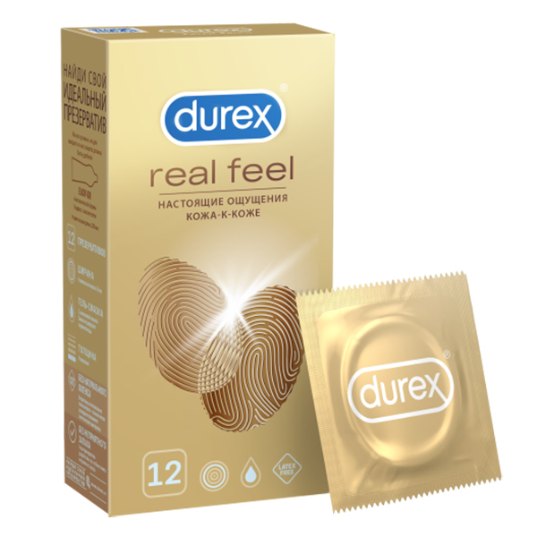 Презервативы Durex Real Feel №12 из синтетического латекса