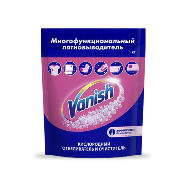 Отбеливатель и очиститель VANISH 1000г Кислородное многофункциональное порошкообразное средство
