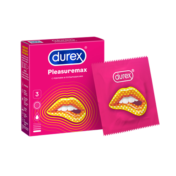Презервативы Durex Pleasuremax №3 из натурального латекса