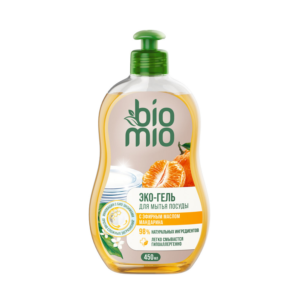Средство для мытья посуды BIO MIO Bio-Care 450мл Экологичное для взрослой и детской посуды. МАНДАРИН