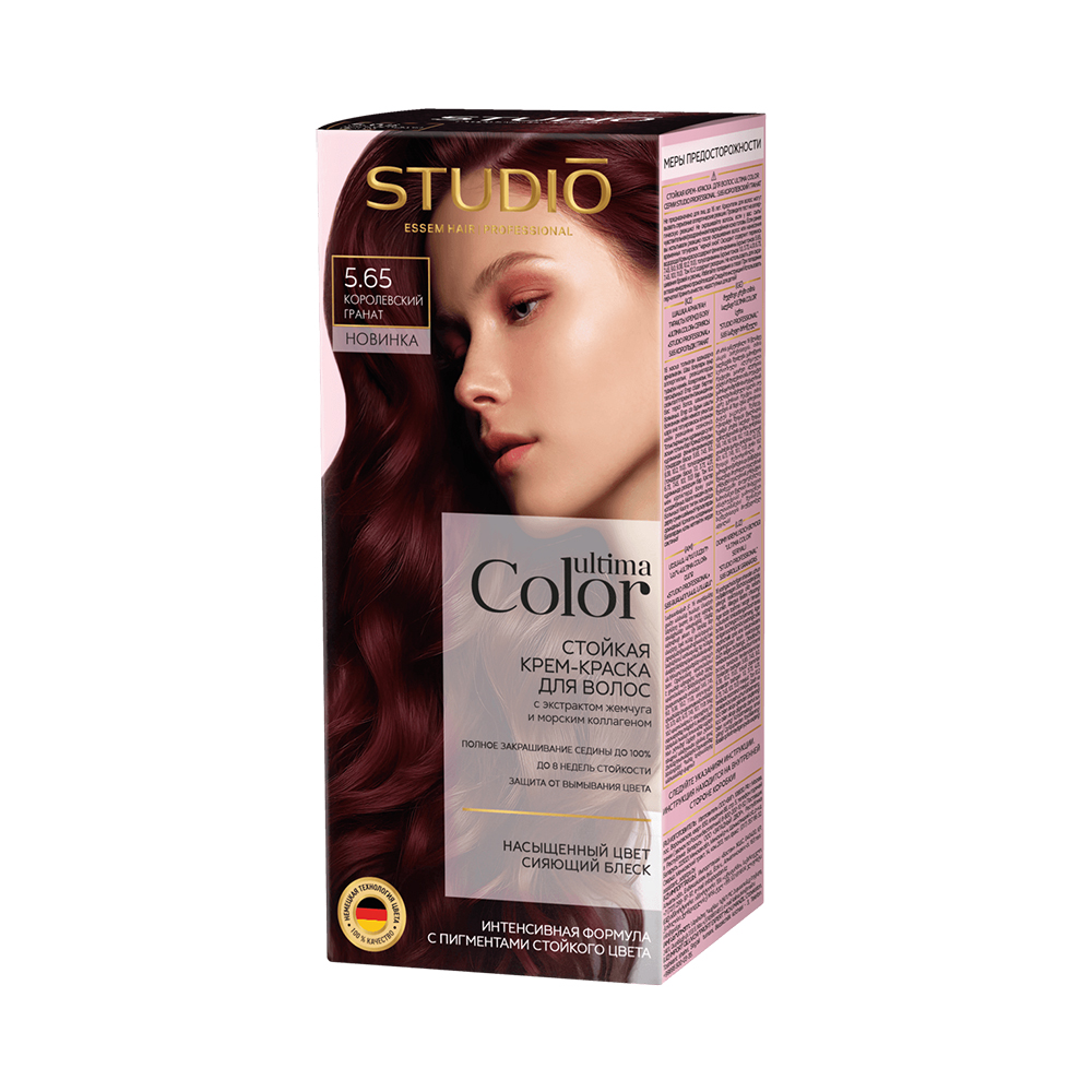 Крем-краска для волос Studio Professional 50/50мл стойкая Ultima Color 5.65 королевский гранат