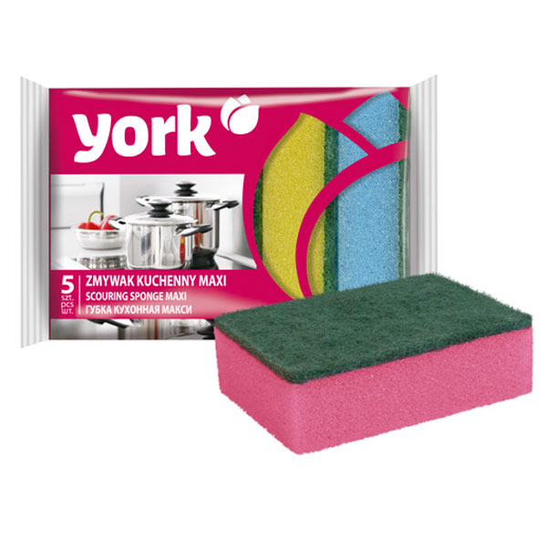Губки для мытья посуды YORK 5шт Макси 50