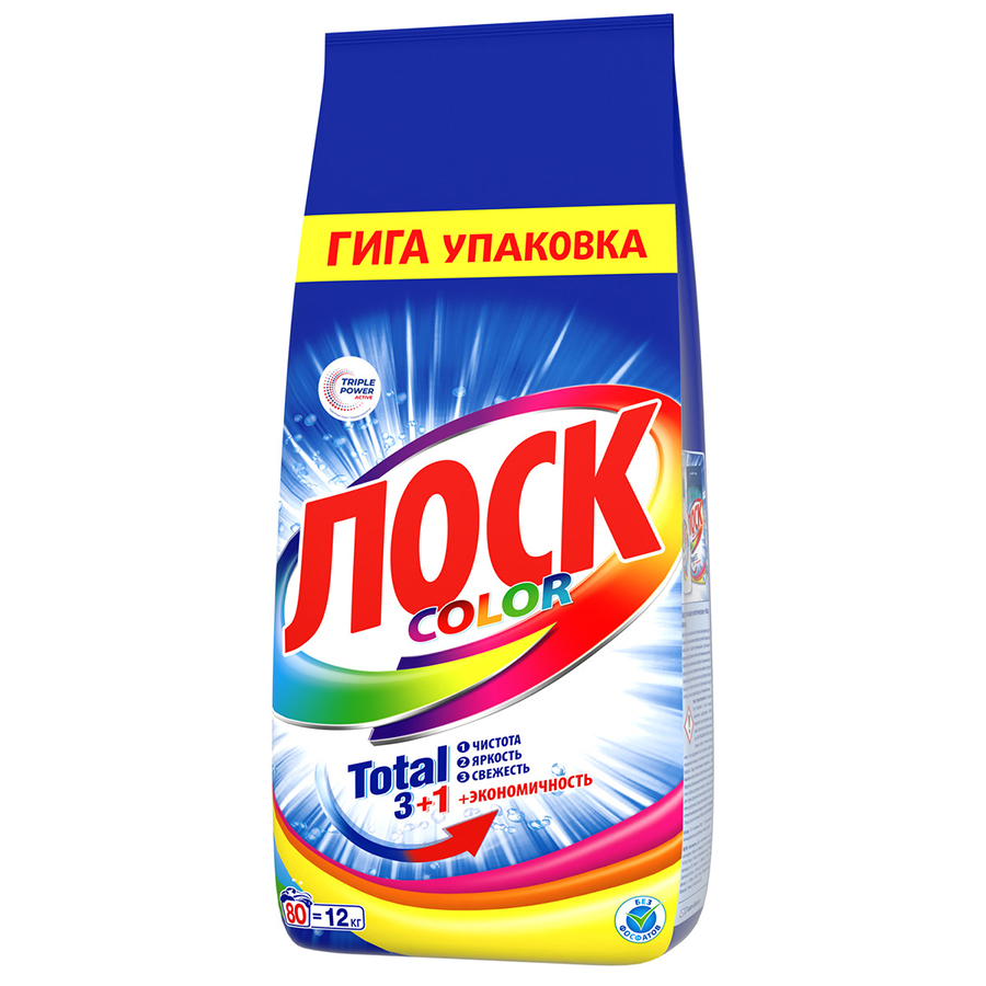 Порошок для стирки ЛОСК 12000г Колор