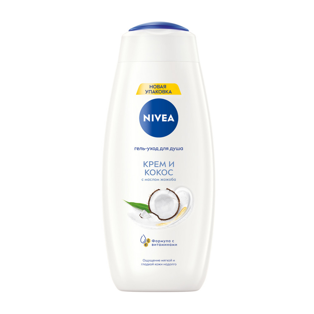 Гель для душа NIVEA 500мл Гeль-уход Крем и Кокос 6