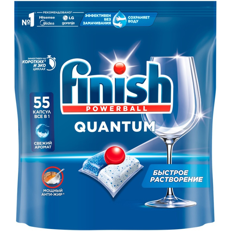 Капсулы для ПММ FINISH Quantum 55шт