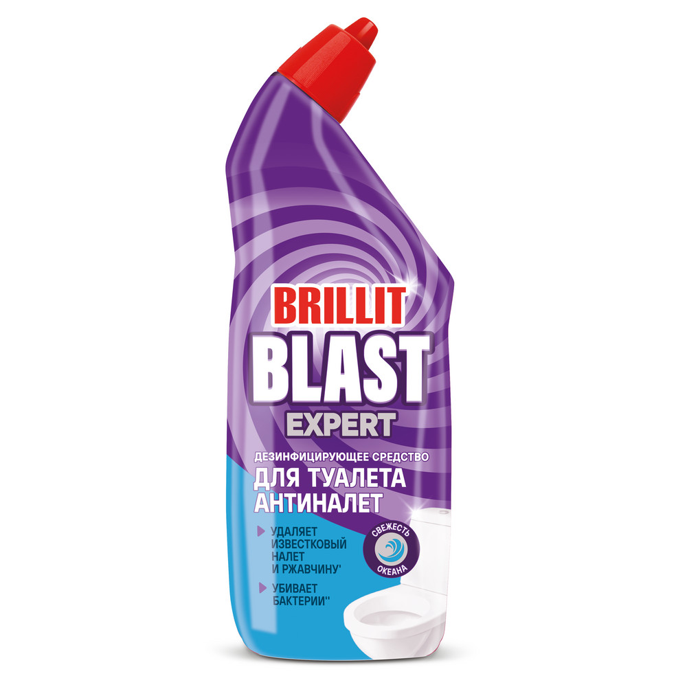 Средство дезинфицирующее Brillit Blast 750мл для туалета Свежесть океана