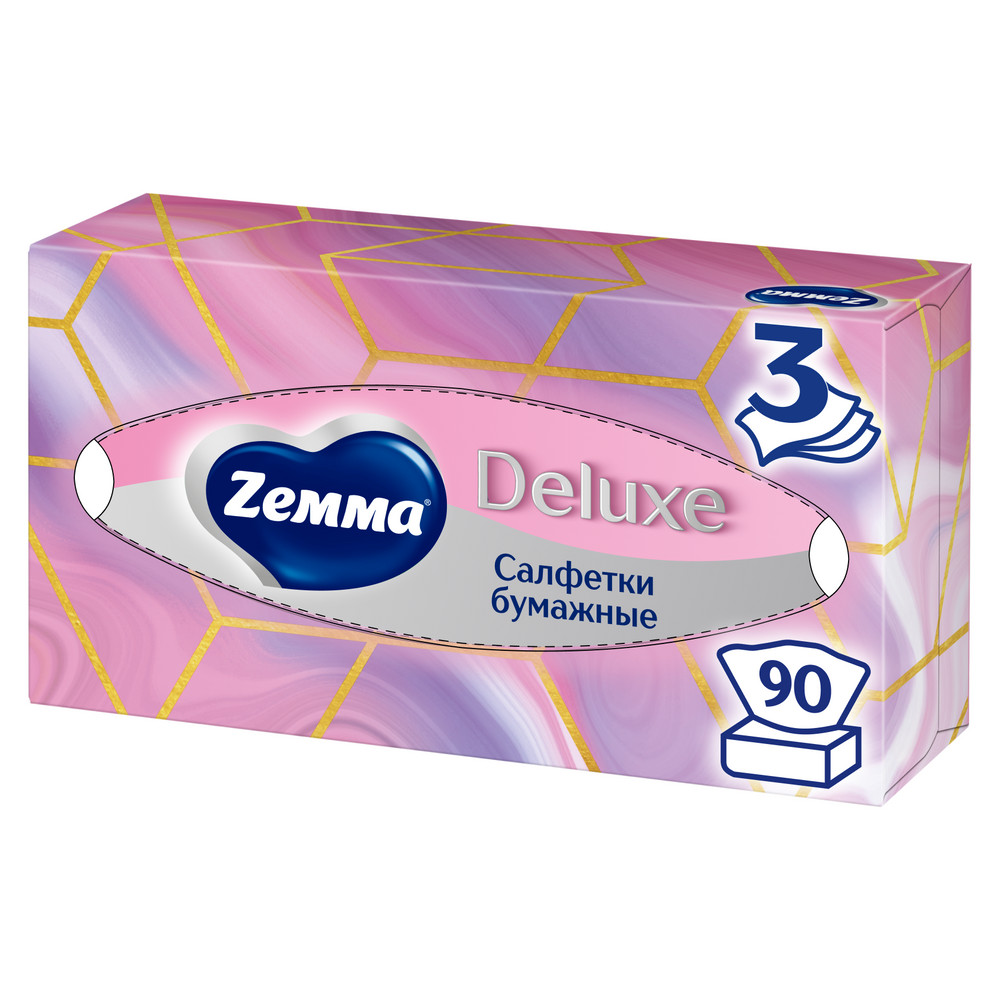 Бумажные салфетки ZEMMA Deluxe 90шт 3сл Design  18