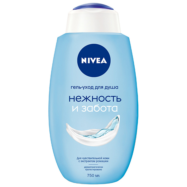 Гель для душа NIVEA 750мл Гель-уход Нежность и Забота 6