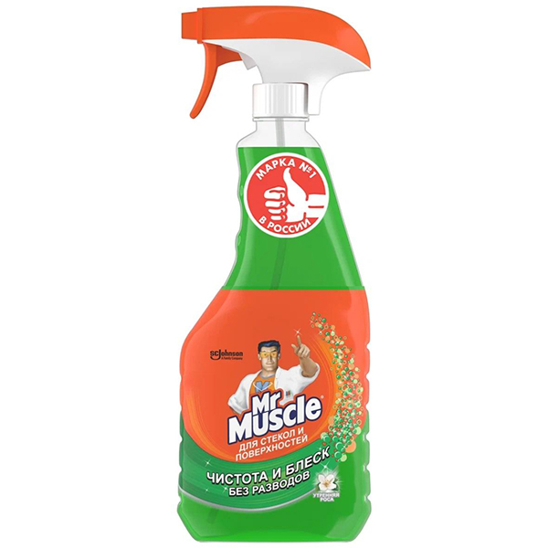 Стеклоочиститель Мr. MUSCLE 530мл Средство для мытья стекол Утренняя Роса триггер