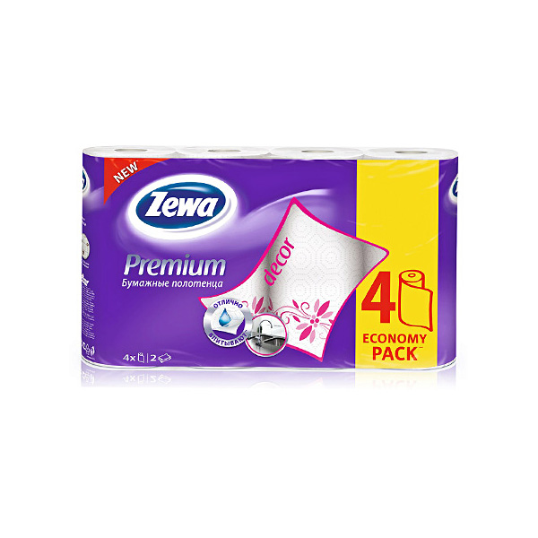 Бумажные полотенца ZEWA Premium Decor 4шт Зимняя коллекция 5