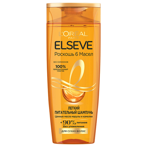 Шампунь для волос L'OREAL Elseve 400мл Роскошь 6 Питательный с маслами марулы и камелии