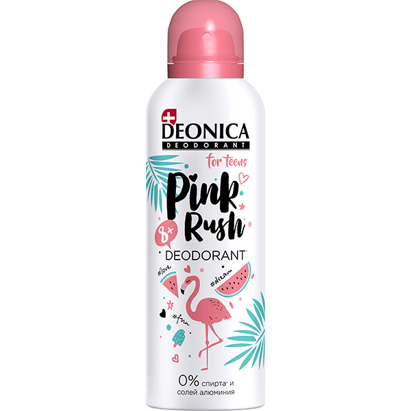 Дезодорант для тела DEONICA FOR TEENS 125мл детский Pink Rush 8+ спрей
