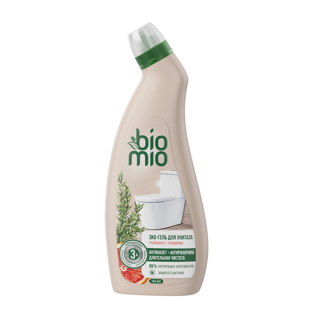 BIO MIO 750мл Гель для унитаза отчищающий ЭКО