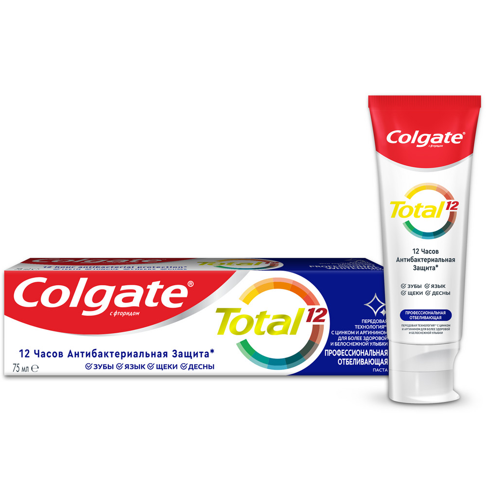 Зубная паста COLGATE 75мл TOTAL 12 Профессиональная Отбеливающая