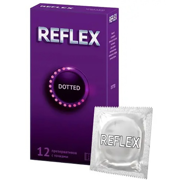 Презервативы Reflex Dotted №12 из натурального латекса в смазке