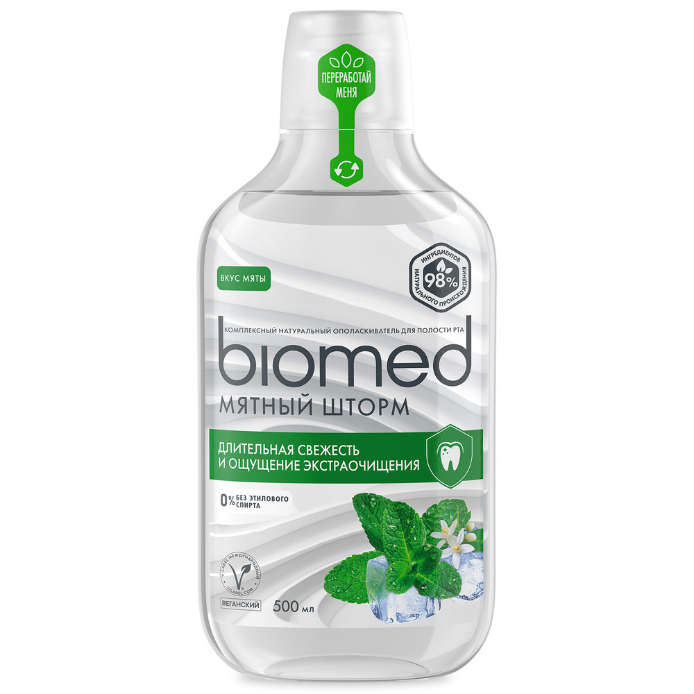 Ополаскиватель для полости рта BIOMED 500мл Мятный шторм