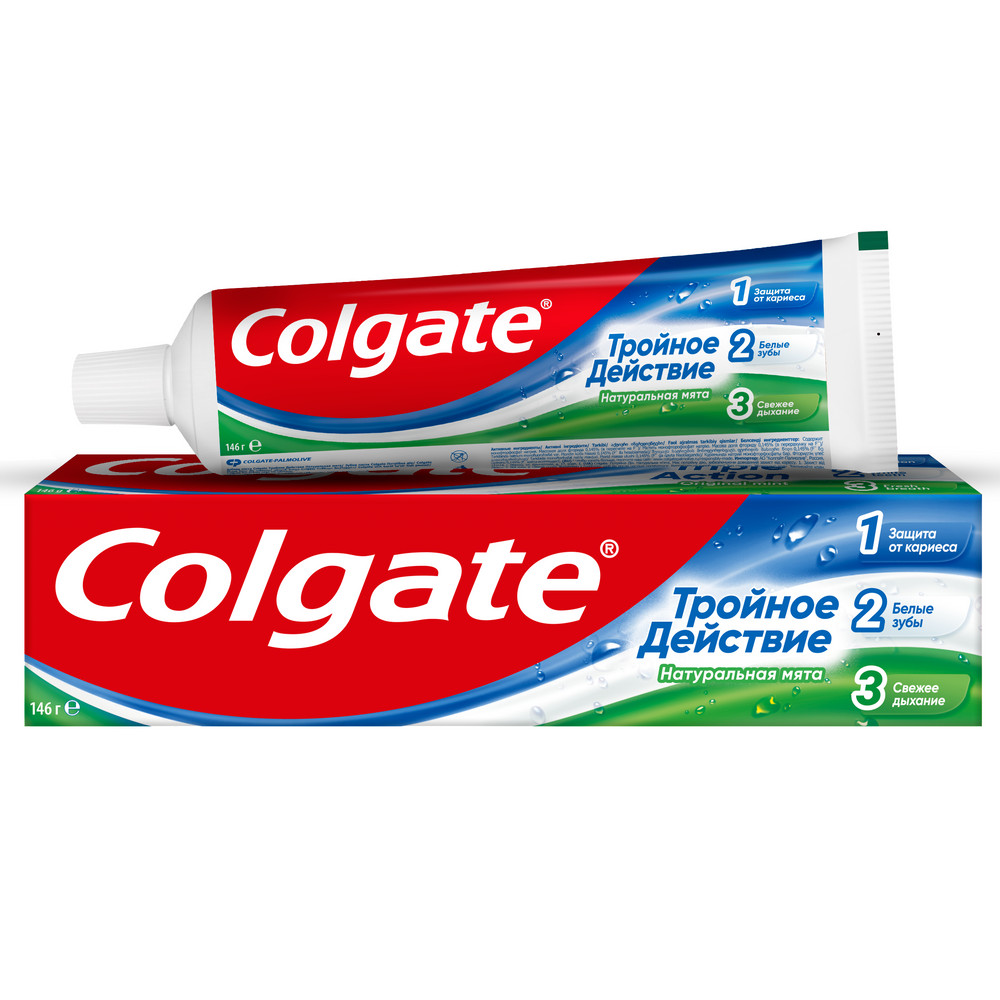 Зубная паста COLGATE 100мл Тройное действие Натуральная мята