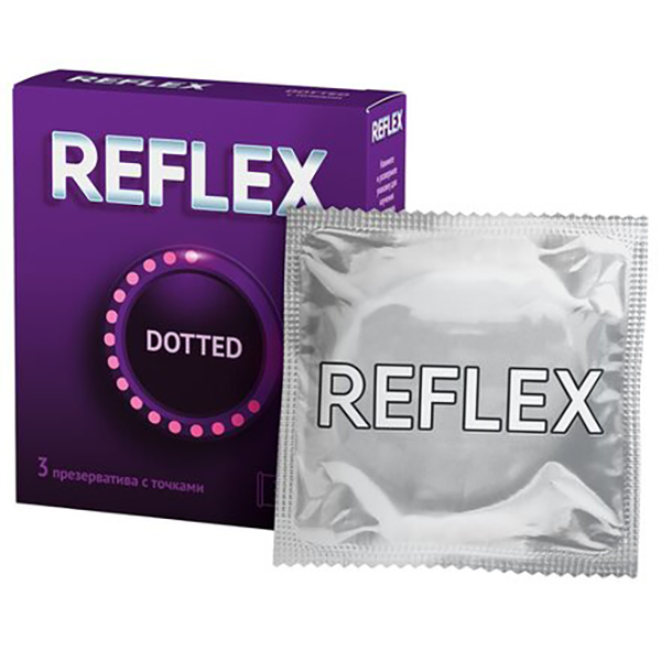 Презервативы Reflex Dotted №3 из натурального латекса в смазке