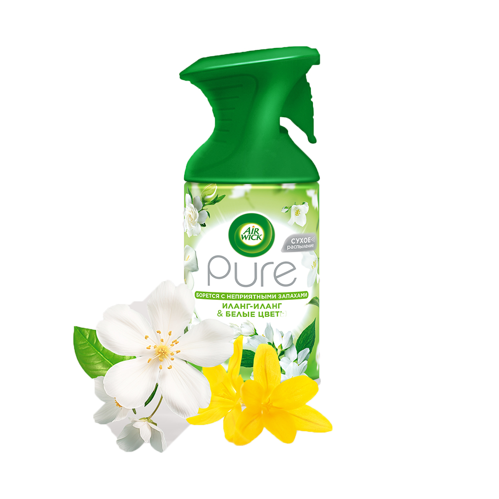 Освежитель воздуха Air Wick Pure 250мл Вдохновение цветами (Иланг-Иланг и Белые цветы)