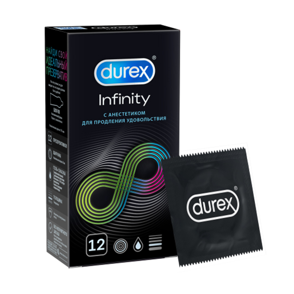Презервативы Durex Infinity №12 из натурального латекса с анестетиком