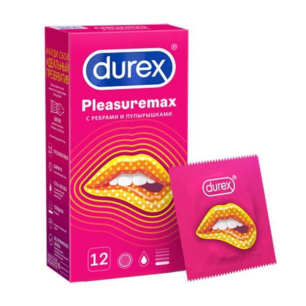 Презервативы Durex Pleasuremax №12 из натурального латекса
