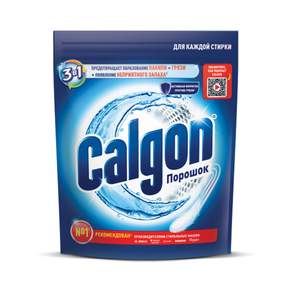 Средство CALGON 1500г для смягчения воды и предотвращения образования известкового налета 3в1 порошок