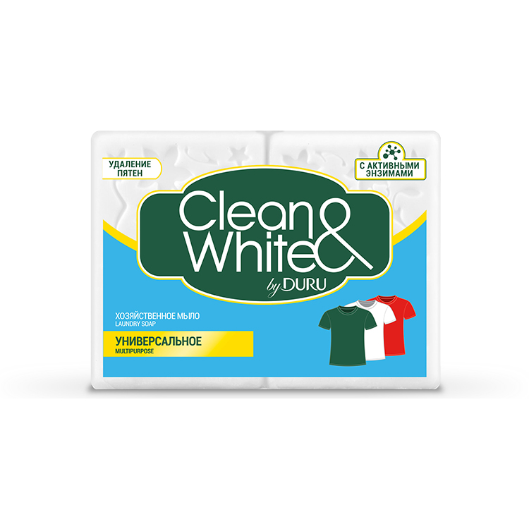 Мыло хозяйственное DURU CLEAN&WHITE 120г 2 Универсальное  12