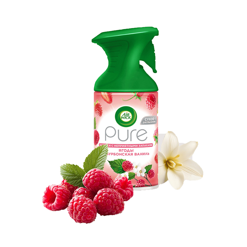 Освежитель воздуха Air Wick Pure 250мл Счастье в каждой ноте (Ягоды и Бурбонская ваниль)
