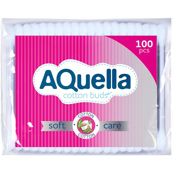 Ватные палочки AQUELLA 100шт п/э КК/120
