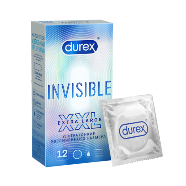 Презервативы Durex Invisible XXL №12 из натурального латекса