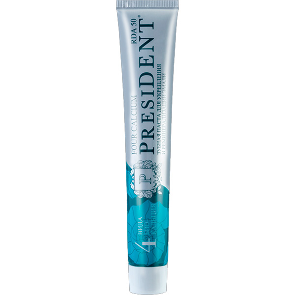 Зубная паста PRESIDENT 75мл FOUR CALCIUM