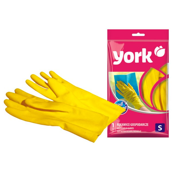 Перчатки хозяйственные YORK резиновые малые S