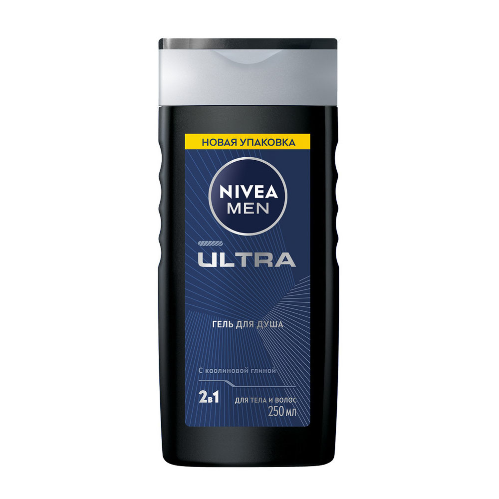 Гель для душа NIVEA MEN 250мл ULTRA 2в1 для тела и волос 6