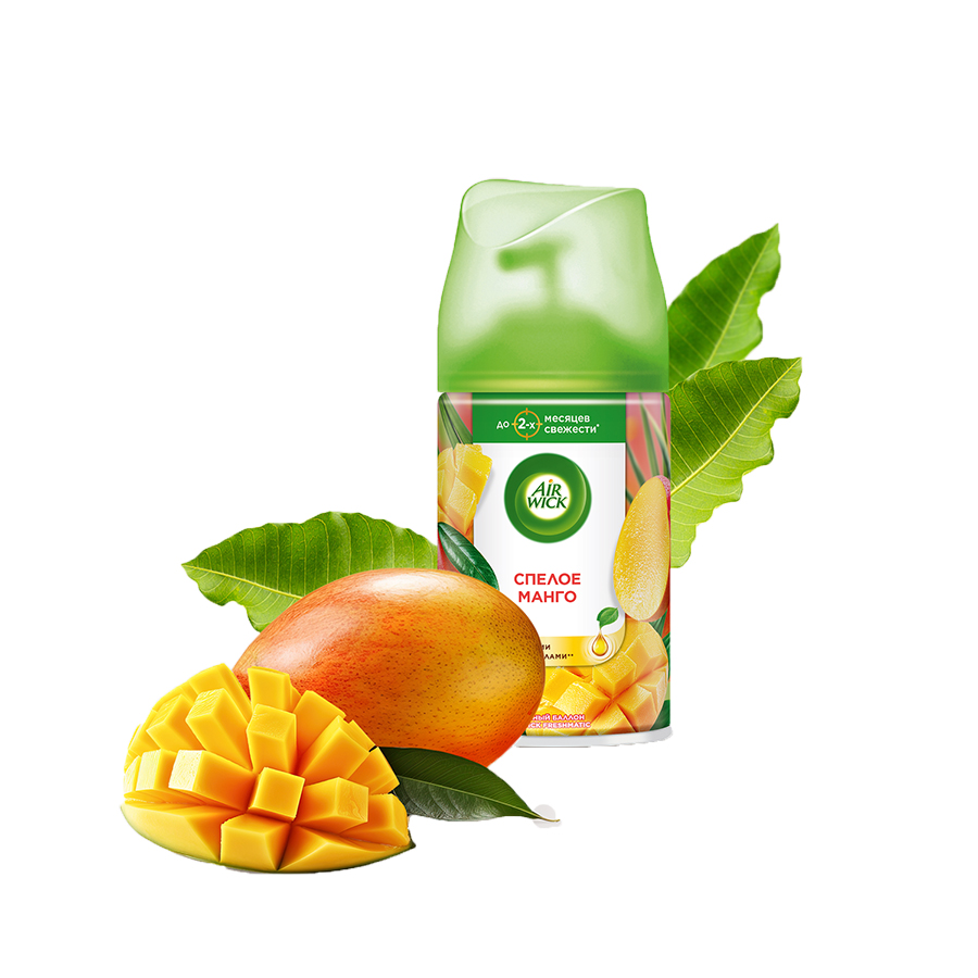 Освежитель воздуха Air Wick Freshmatic 250мл Тропические фантазии (Спелый манго) аэрозоль смен балон