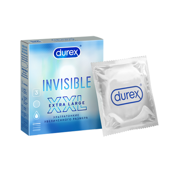 Презервативы Durex Invisible XXL №3 из натурального латекса