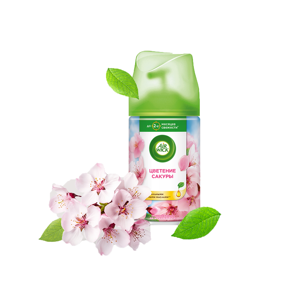 Освежителя воздуха Air Wick Freshmatic Pure 250мл Цветущая сакура сменный баллон аэрозоль+распылитель