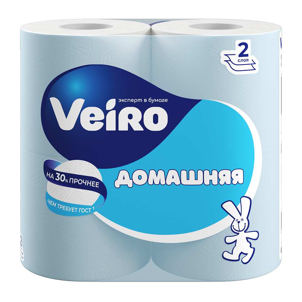 Туалетная бумага VEIRO 4шт 2сл Домашняя